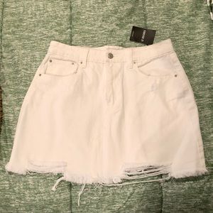 Forever 21 White Denim Skirt